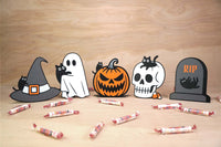 Thumbnail for Halloween Targets 5 Pack - Jack O'lantern, Ghost, Tombstone, Skull, Hat