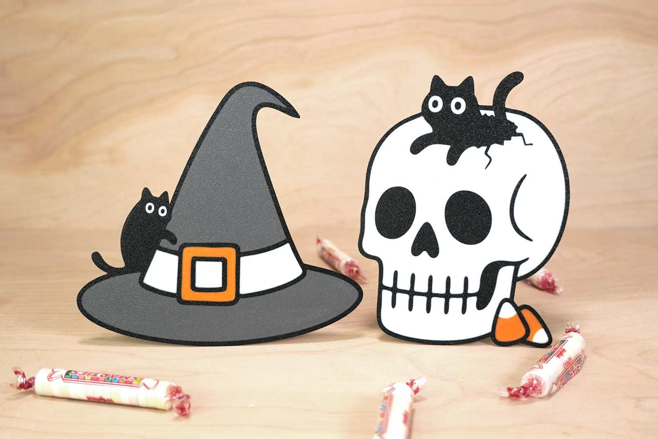 Halloween Targets 5 Pack - Jack O'lantern, Ghost, Tombstone, Skull, Hat